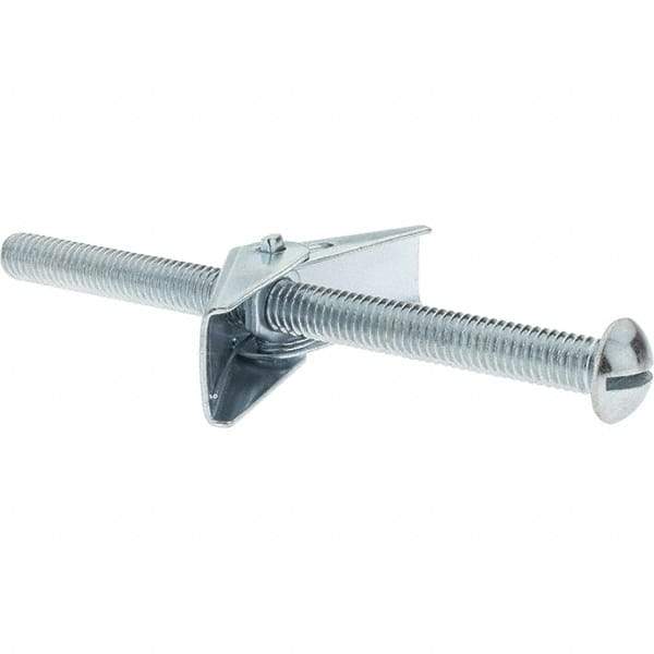 Value Collection - 3/8" Diam, 5" Long, Toggle Bolt Drywall & Hollow Wall Anchor - Steel, Use with Concrete/Masonry, Hollow Tile, Plaster & Wallboard - Exact Industrial Supply