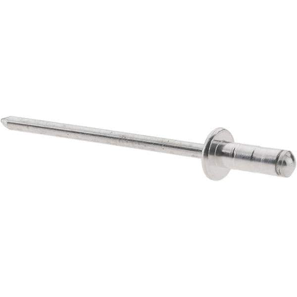 Value Collection - Dome Head Aluminum Multi Grip Blind Rivet - Steel Mandrel, 0.039" to 0.189" Grip, 0.328" Length Under Head, 1/8" Body Diam - Exact Industrial Supply