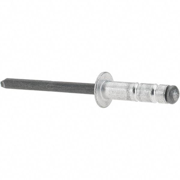 RivetKing - Dome Head Aluminum Open End Blind Rivet - Steel Mandrel, 0.252" to 0.504" Grip, 0.731" Length Under Head, 3/16" Body Diam - Exact Industrial Supply