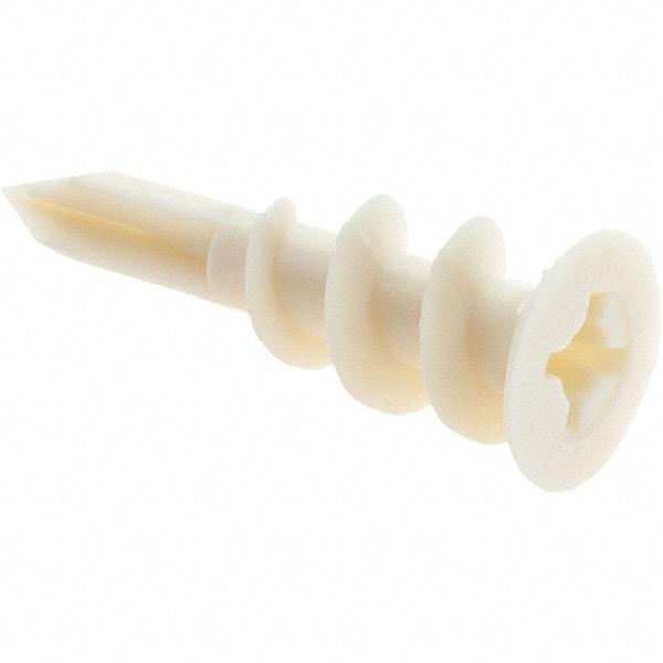Value Collection - 3/8 to 5/8" Thick, Self Drilling Drywall & Hollow Wall Anchor - Nylon, Use with Wallboard - Exact Industrial Supply
