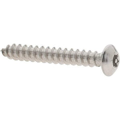 Value Collection - #6 Button Head Pin In Torx Sheet Metal Screw - Stainless Steel, 1" Length Under Head, Grade 18-8, T10 Drive - Exact Industrial Supply