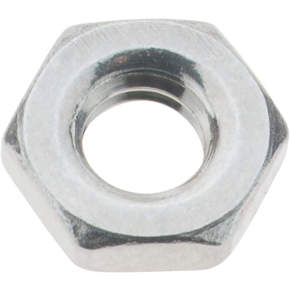 Value Collection - M4x0.70 Metric Coarse Stainless Steel Right Hand Hex Jam Nut - 7mm Across Flats, 2.2mm High, Uncoated - Exact Industrial Supply