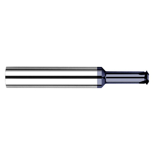 0.0440″ Cutter Diameter × 0.0930″ (3/32″) Reach Carbide Single Form #0 Thread Milling Cutter, 2 Flutes, AlTiN Coated - Exact Industrial Supply