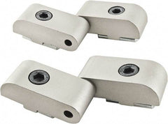 80/20 Inc. - 1-1/2" Long x 1-23/32" Wide x 26mm Thick, Left Lift Off Hinge Long Pin Top Short Pin Bottom - Aluminum, Clear Anodized Finish - Exact Industrial Supply