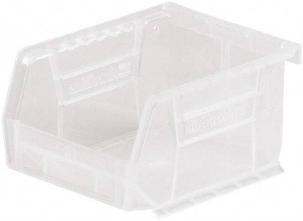 Akro-Mils - 10 Lb. Load Capacity, 5-3/8" Deep, Clear Polymer Hopper Stacking Bin - 3" High x 4-1/8" Wide x 5-3/8" Long - Exact Industrial Supply