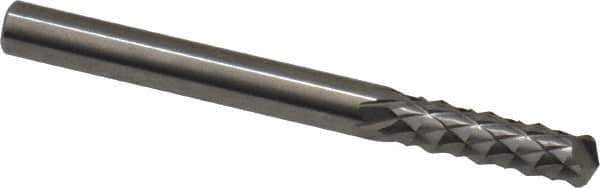 Accupro - 3/16" Diam, 5/8" LOC, Drill Point End, Solid Carbide Diamond Pattern Router Bit - Right Hand Cut, 2" OAL, 3/16" Shank Diam, Use on Fiberglass - Exact Industrial Supply