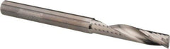 Accupro - 1/4" Cutting Diam x 1-1/4" Length of Cut, 1 Flute, Upcut Spiral Router Bit - Uncoated, Right Hand Cut, Solid Carbide, 3" OAL x 1/4" Shank Diam, Single Edge, 22° Helix Angle - Exact Industrial Supply
