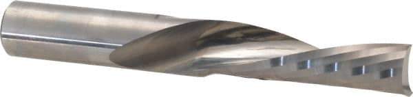 Accupro - 1/2" Cutting Diam x 1-5/8" Length of Cut, 1 Flute, Downcut Spiral Router Bit - Uncoated, Right Hand Cut, Solid Carbide, 3-1/2" OAL x 1/2" Shank Diam, Single Edge, 21° Helix Angle - Exact Industrial Supply