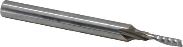 Accupro - 3mm Cutting Diam x 12mm Length of Cut, 1 Flute, Upcut Spiral Router Bit - Uncoated, Right Hand Cut, Solid Carbide, 64mm OAL x 6mm Shank Diam, Single Edge, 21° Helix Angle - Exact Industrial Supply