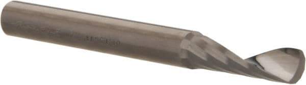 Accupro - 3/16" Cutting Diam x 5/8" Length of Cut, 1 Flute, Upcut Spiral Router Bit - Uncoated, Right Hand Cut, Solid Carbide, 2" OAL x 3/16" Shank Diam, Single Edge, 21° Helix Angle - Exact Industrial Supply