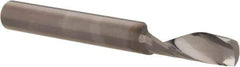 Accupro - 1/4" Cutting Diam x 3/4" Length of Cut, 1 Flute, Upcut Spiral Router Bit - Uncoated, Right Hand Cut, Solid Carbide, 2-1/2" OAL x 1/4" Shank Diam, Single Edge, 21° Helix Angle - Exact Industrial Supply