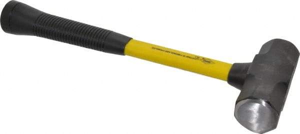 NUPLA - 3 Lb Head, 14" Long Sledge Hammer - Steel Head, 4-3/4" Long Head, Fiberglass Handle - Exact Industrial Supply