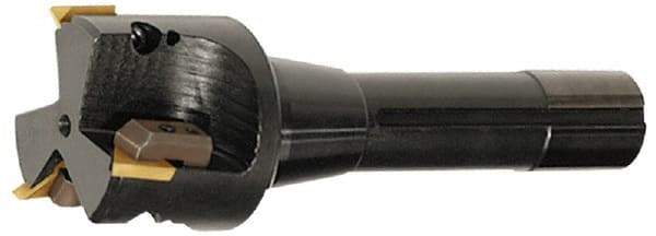 APT - 1-1/4" Cut Diam, 0.65" Max Depth of Cut, 5-11/16" OAL, Indexable Square Shoulder End Mill - TPC 32..., TPG 32., TPU 32. Inserts, CAT 40 Taper Shank, 90° Lead Angle, Series Tri-Dex - Exact Industrial Supply
