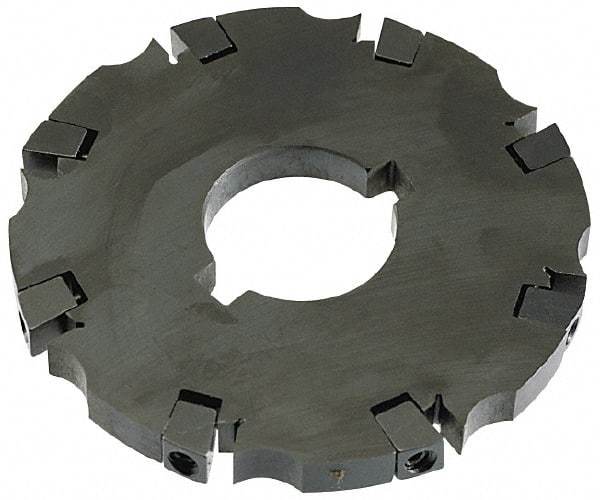 APT - Arbor Hole Connection, 0.765" Cutting Width, 1-7/8" Depth of Cut, 8" Cutter Diam, 1-1/2" Hole Diam, 16 Tooth Indexable Slotting Cutter - SM81 Toolholder, CTA 4 Insert - Exact Industrial Supply