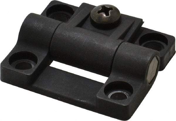 80/20 Inc. - 1.69" Long x 1.44" Wide x 1/2" Thick, Adjustable Hinge - Black Acetal - Exact Industrial Supply