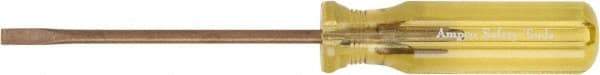 Ampco - 240mm OAL Nonsparking Slotted Screwdriver - 150mm Blade Length, Straight Shank, Acetate Handle - Exact Industrial Supply