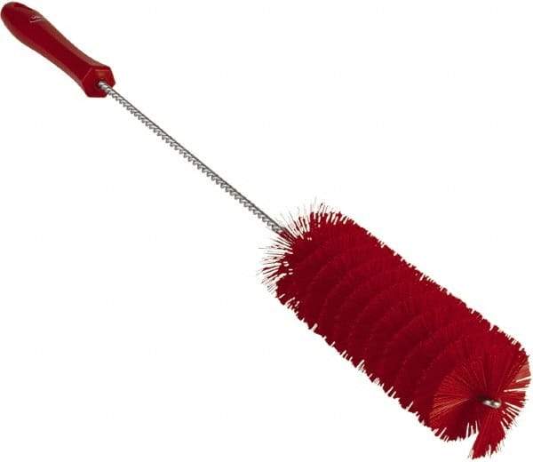 Vikan - 2" Diam Polyester Valve Brush - 19-5/8" OAL, 5-15/16" Head Length, Polypropylene & Stainless Steel Handle - Exact Industrial Supply