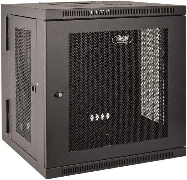 Tripp-Lite - 23.63" Overall Width x 10" Rack Height x 21.63" Overall Depth Data Cable Enclosure - 200 Lb Capacity, Black - Exact Industrial Supply