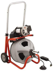 Ridgid - Electric Battery Drain Cleaning Machine - For 3" to 4" Pipe, 75' Cable - Exact Industrial Supply