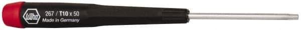 Wiha - T10 Torx Driver - 1-9/16" Blade Length, 5-3/4" OAL, Tapered Handle - Exact Industrial Supply
