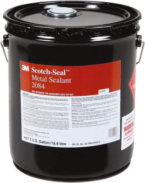 3M - 5 Gal Silver Metal Sealant - Dries to a Tough, Flexible Film, Water, Oil & Fuel Resistant, Retains Sealing Properties, Bonds & Seals Aluminum to Glass, Metals & Woods - Exact Industrial Supply