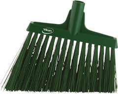 Vikan - 9-1/2" Wide, Green Synthetic Bristles, Angled Broom - Exact Industrial Supply