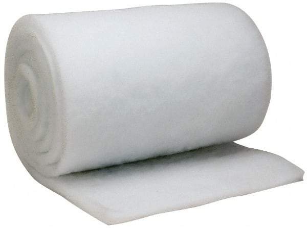Made in USA - 15' Long x 20" Wide x 1" Thick Polyester Media Air Filter Media Roll - MERV 5, 85% Arrestance Efficiency, 500 FPM Max Air Flow, 0.14" wpg Init Resist, 1" wpg Final Resist, 30% Particle Capture Efficiency, Use with BLC - Exact Industrial Supply