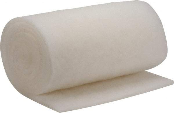 Made in USA - 15' Long x 25" Wide x 1" Thick Polyester Media Air Filter Media Roll - MERV 5, 85% Arrestance Efficiency, 500 FPM Max Air Flow, 0.14" wpg Init Resist, 1" wpg Final Resist, 30% Particle Capture Efficiency, Use with MSA - Exact Industrial Supply