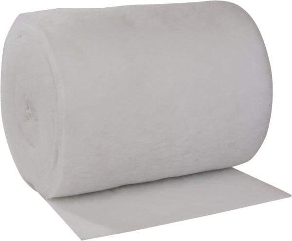 Made in USA - 135' Long x 48" Wide x 1/2" Thick Polyester Media Air Filter Media Roll - MERV 4, 78% Arrestance Efficiency, 500 FPM Max Air Flow, 0.08" wpg Init Resist, 1" wpg Final Resist, 30% Particle Capture Efficiency, Use with Paint Booths - Exact Industrial Supply