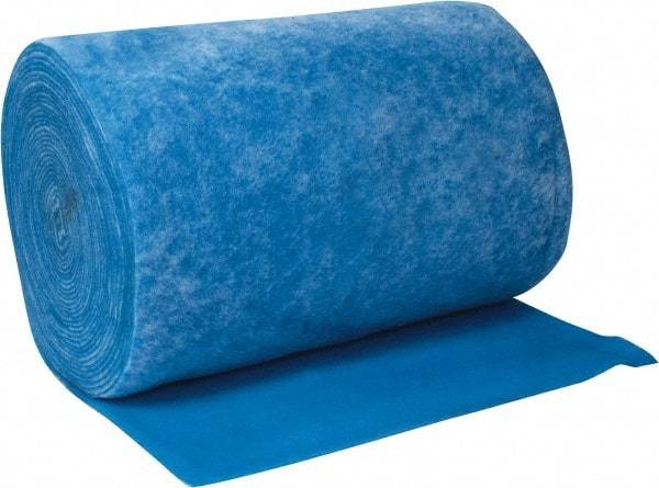 Made in USA - 135' Long x 48" Wide x 1/2" Thick Polyester Media Air Filter Media Roll - MERV 4, 80% Arrestance Efficiency, 500 FPM Max Air Flow, 0.1" wpg Init Resist, 1" wpg Final Resist, 30% Particle Capture Efficiency, Use with Any Unit - Exact Industrial Supply