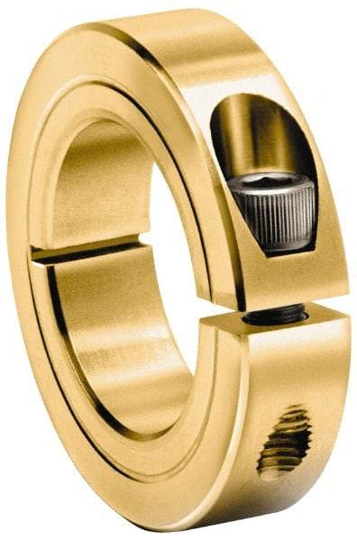 Climax Metal Products - 1-13/16" Bore, Steel, One Piece One Piece Split Shaft Collar - 2-7/8" Outside Diam, 11/16" Wide - Exact Industrial Supply