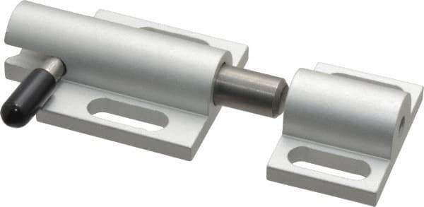 80/20 Inc. - 2" Long x 1-1/2" Wide x 13/16" High, Deadbolt Latch with Side Latch - Aluminum Body with Stainless Steel Bolt, Spring & Handle, with Clear Anodized Aluminum Finish - Exact Industrial Supply