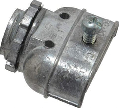 Thomas & Betts - 3/8" Trade, Die Cast Zinc Squeeze Clamp Straight FMC Conduit Connector - Noninsulated - Exact Industrial Supply