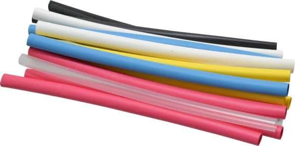 3M - 6" Long, 2:1, Polyolefin Heat Shrink Electrical Tubing - Black, Blue, Clear, Green, Red, White, Yellow - Exact Industrial Supply