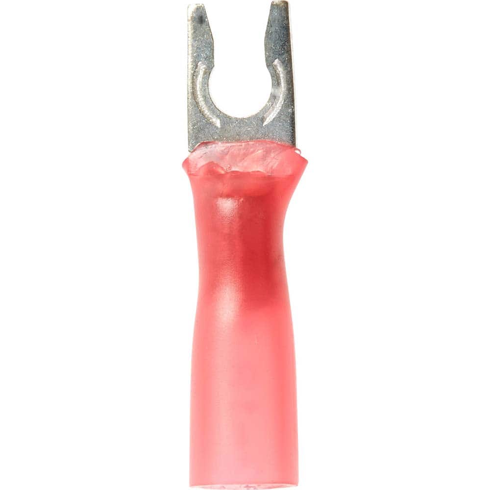 3M - #6 Stud, 22 to 16 AWG Compatible, Partially Insulated, Crimp Connection, Locking Fork Terminal - Exact Industrial Supply