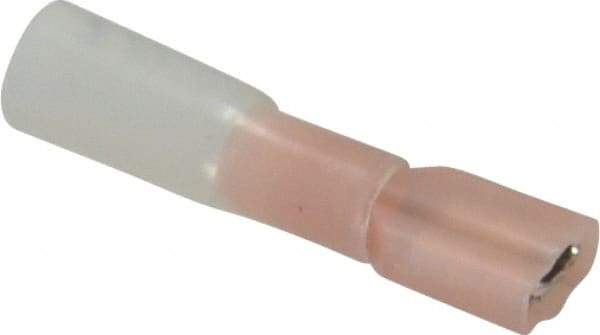 3M - 22 to 18 AWG, Nylon Heat Shrink, Fully Insulated, Female Wire Disconnect - 1/4 Inch Wide Tab, Red - Exact Industrial Supply