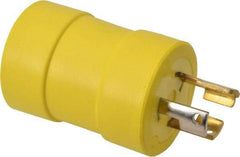 Woodhead Electrical - 1 Outlet, 125 VAC, 15 Amp, Yellow, Single Outlet Adapter - 5-15R, L5-15 NEMA Configuration, CSA Certified, CSA File LR6837, UL File E10176, UL Listed - Exact Industrial Supply