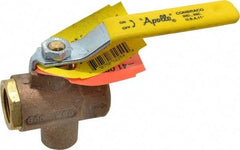 Apollo - 1/2" Pipe, Full Port, Bronze Standard Ball Valve - 2 Piece, Inline - One Way Flow, FNPT x FNPT Ends, Lever Handle, 125 WOG - Exact Industrial Supply
