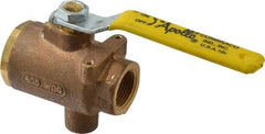 Apollo - 3/4" Pipe, Full Port, Bronze Standard Ball Valve - 2 Piece, Inline - One Way Flow, FNPT x FNPT Ends, Lever Handle, 125 WOG - Exact Industrial Supply