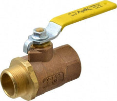 Apollo - 1-1/4" Pipe, Standard Port, Bronze Standard Ball Valve - 2 Piece, Inline - One Way Flow, MNPT x FNPT Ends, Lever Handle, 600 WOG, 150 WSP - Exact Industrial Supply
