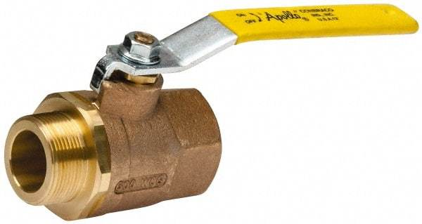 Apollo - 1-1/2" Pipe, Standard Port, Bronze Standard Ball Valve - 2 Piece, Inline - One Way Flow, MNPT x FNPT Ends, Lever Handle, 600 WOG, 150 WSP - Exact Industrial Supply