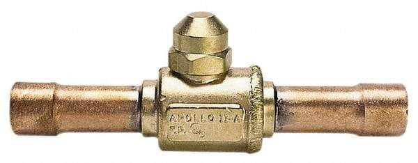 Apollo - 3/8" Pipe, Full Port, Brass UL Listed Ball Valve - Inline - Two Way Flow, Tube O.D. x Tube O.D. Ends, Cap Handle, 500 WOG - Exact Industrial Supply