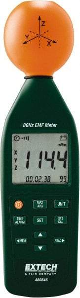 Extech - 8 Ghz Max, LCD Display, RF and EMF Meter - 9V Power Supply - Exact Industrial Supply