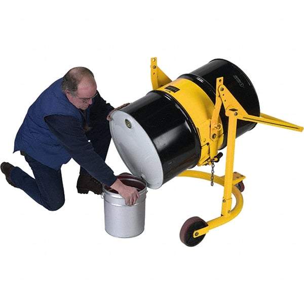 Wesco Industrial Products - 800 Lb Load Capacity, 55 Gal Drum Truck - 35" Wide x 65-1/2" High, 3 Steel Wheels - Exact Industrial Supply