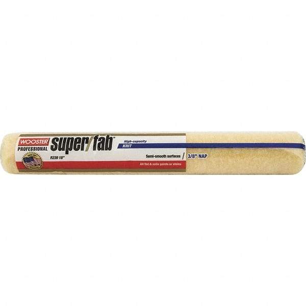 Wooster Brush - 3/8" Nap, 18" Wide Paint Roller - Medium Texture, Synthetic Knit - Exact Industrial Supply