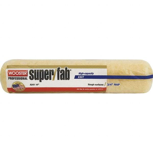 Wooster Brush - 3/4" Nap, 14" Wide Paint Roller - Semi-Rough to Rough Texture, Synthetic Knit - Exact Industrial Supply