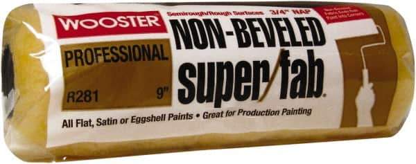 Wooster Brush - 3/4" Nap, 9" Wide Paint Roller - Semi-Rough to Rough Texture, Synthetic Knit - Exact Industrial Supply