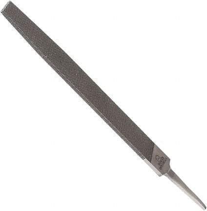 Anglo American - 10" Long, Second Cut, Flat American-Pattern File - Double Cut, 0.24" Overall Thickness, Tang - Exact Industrial Supply