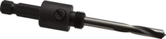 Starrett - 9/16 to 1-3/16" Tool Diam Compatibility, Straight Shank, Carbide-Tipped Integral Pilot Drill, Hole Cutting Tool Arbor - 3/8" Min Chuck, Hex Shank Cross Section, Threaded Shank Attachment, For SH, DH, CT & D Hole Saws - Exact Industrial Supply