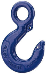 Value Collection - 3,000 Lb Capacity, Carbon Steel Eye Hook - 1.06" Hook Throat, 4.09" Reach, 1.13" Eye ID, 5.63" OAL, Plain Finish - Exact Industrial Supply